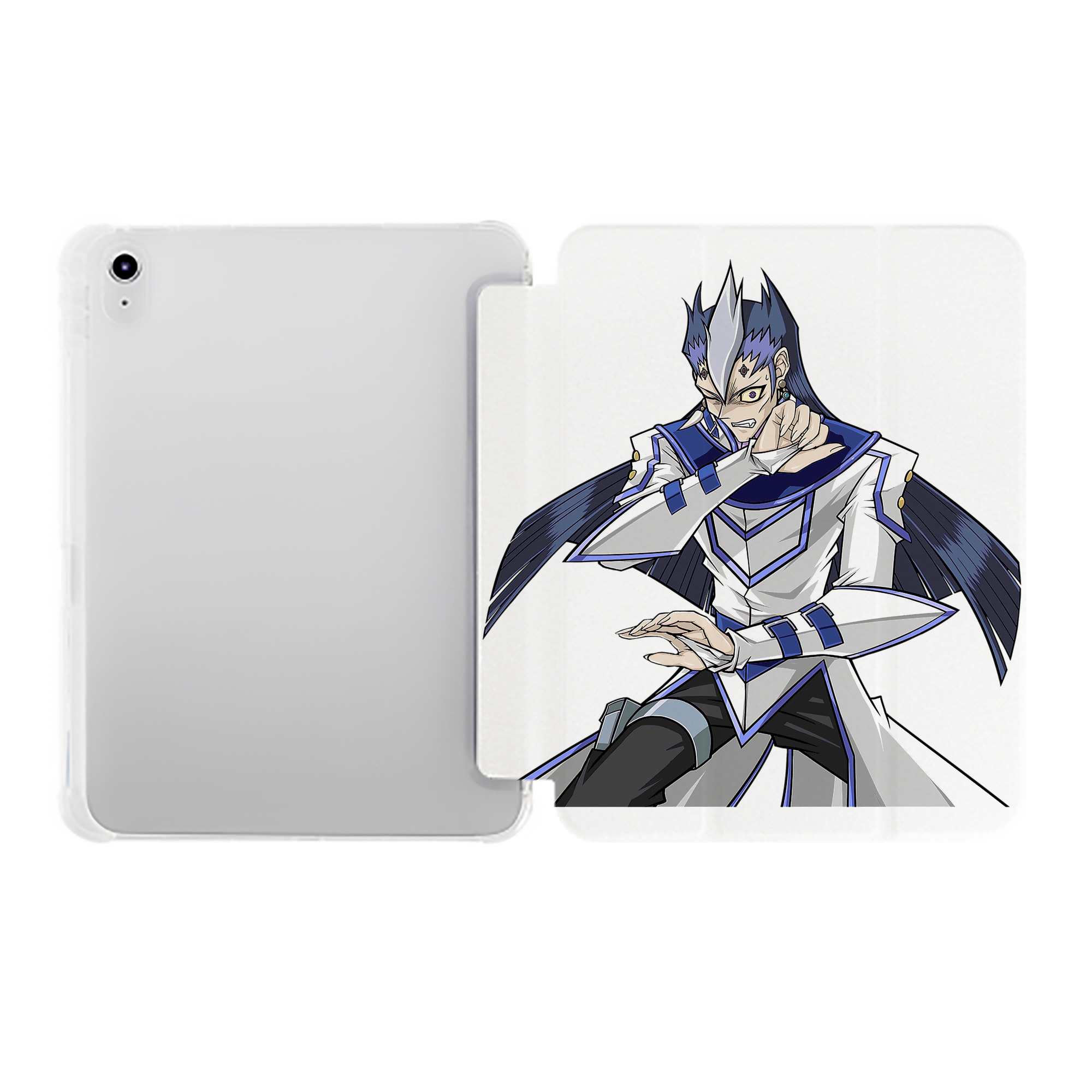 （画像用） 遊☆戯☆王 Yu-Gi-Oh! IPad ケース ペン収納付き 三つ折りスタンド PUレザー×シリコン 対応機種9.5/10.5/10.9インチ